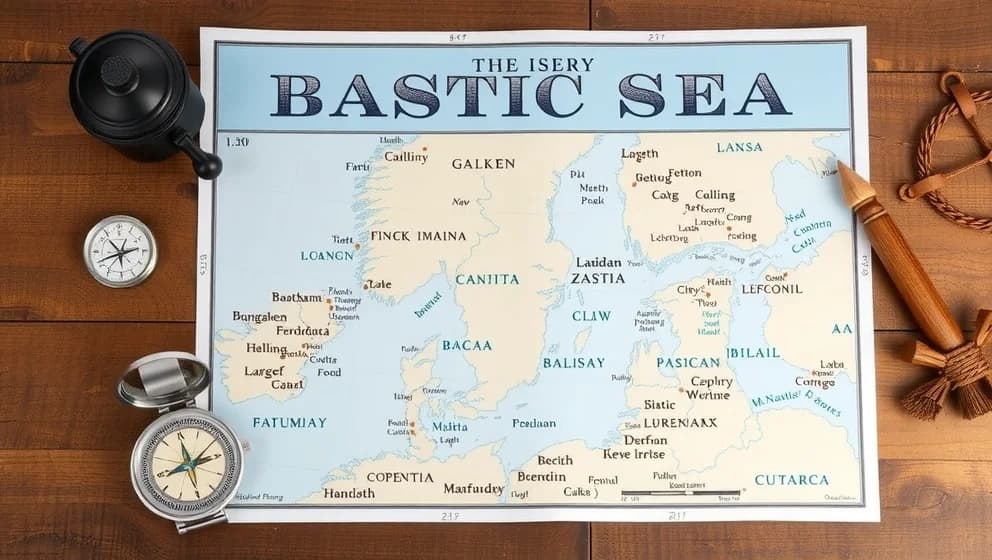 Östersjön karta visar alla viktigaste städer